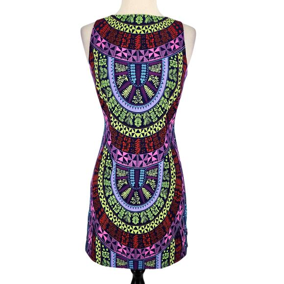 Mara Hoffman Silky Open Back Slip Sheath Mini Dress Colorful Geo Print Size 0 - Picture 3 of 11
